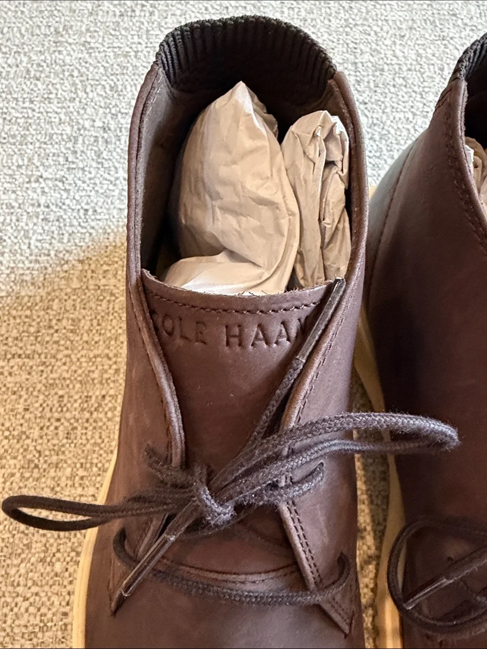 Cole Haan Original Grand Mens Suede Dark Brown Leather Chukka Boots NWOB